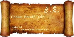 Czeke Renátó névjegykártya